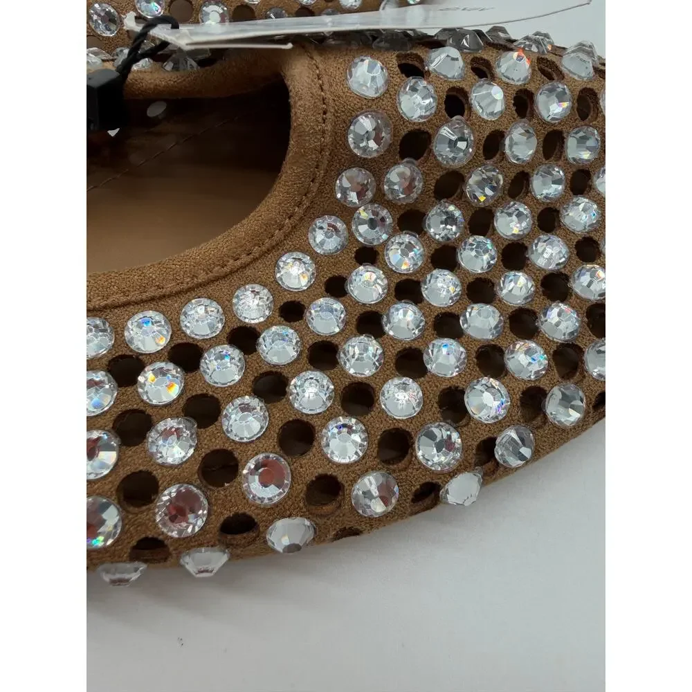 MNG Mango Glam Rhinestone Die Cut Ballet Casual Cream Elegant Flats EU 40 US 9 - Picture 6 of 8